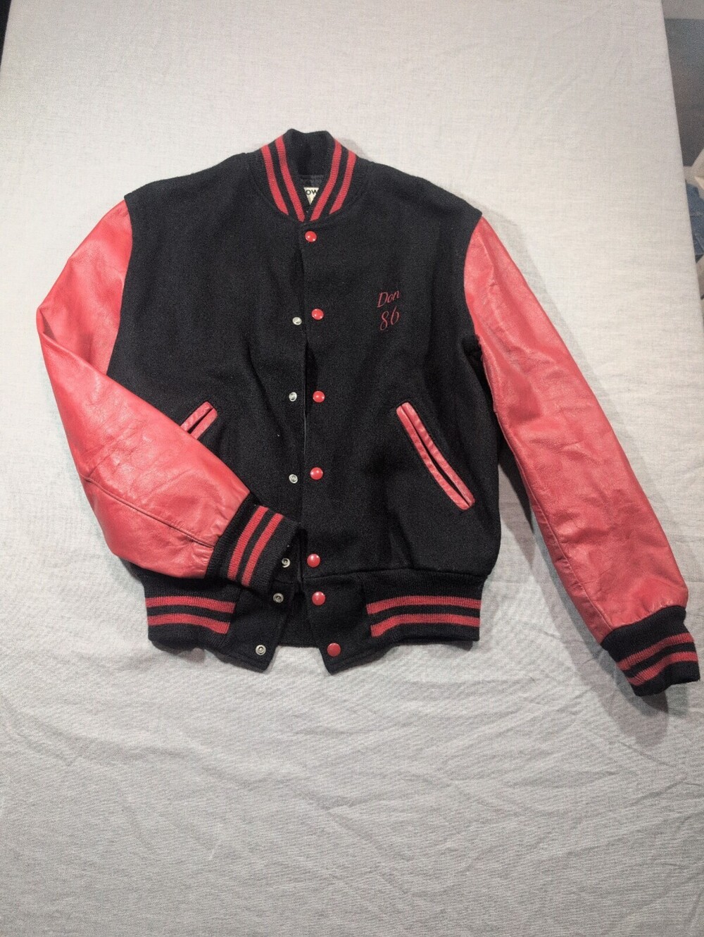 Vintage Holloway McCaskey Wrestling black and red varsity jacket